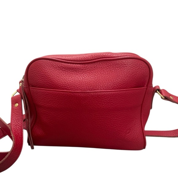 Lund Handbags - Like New! Lund Red Leather Crossbody Bag